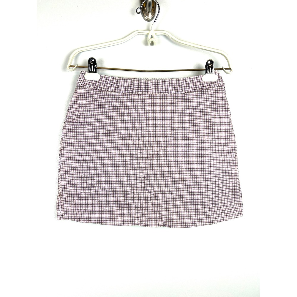 Express Purple Plaid Mini Skirt 5/6 Small Preppy Side Zip Cotton Mean Girls Y2K